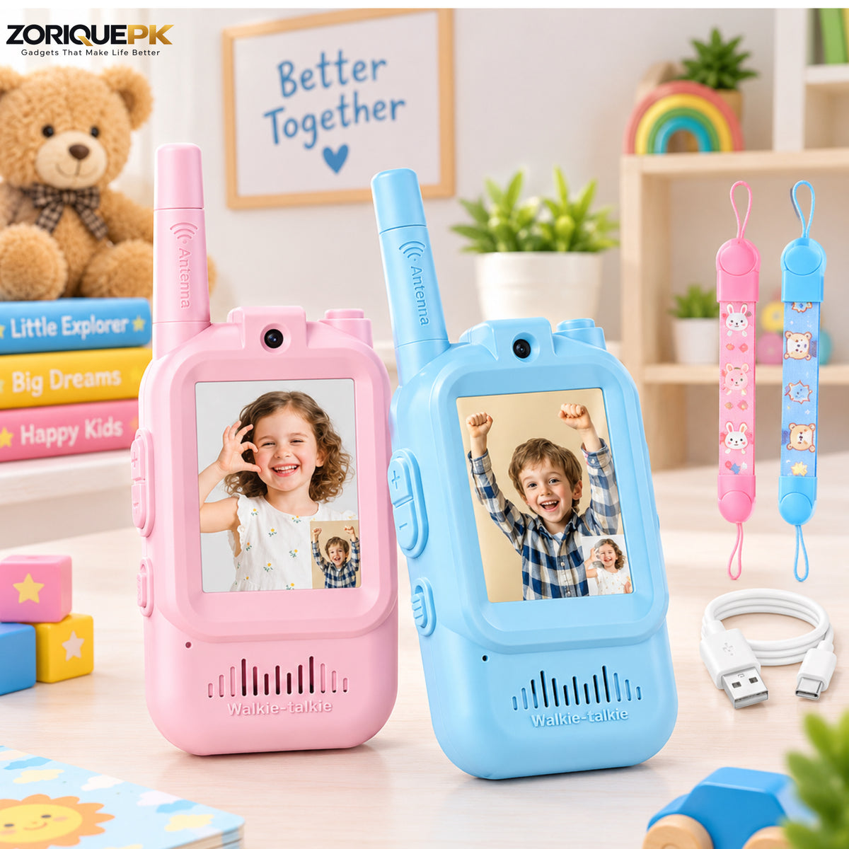 Video Walkie Talkie for Kids – Rechargeable 2 Pcs