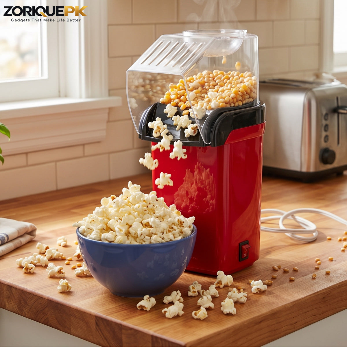Hot Air Popcorn Maker – Electric Oil-Free Popcorn Machine