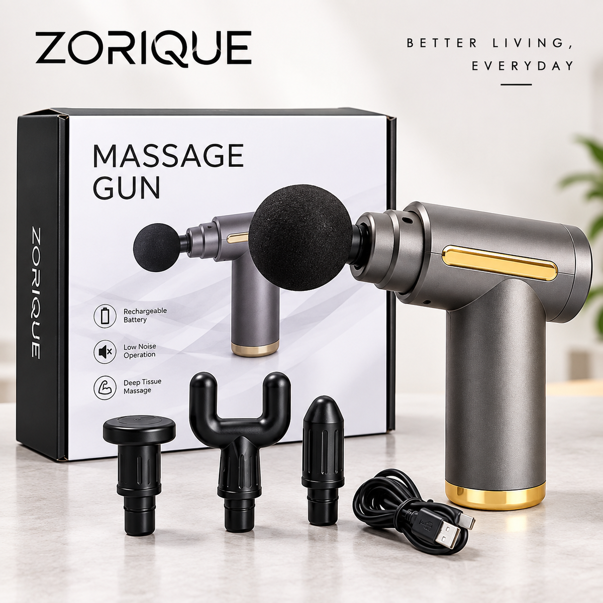 Deep Tissue Massage Gun – Rechargeable Electric Muscle Massager